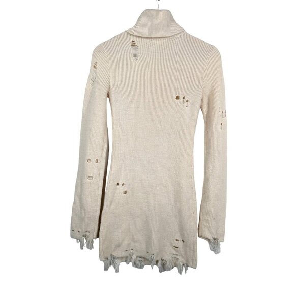 Lovers + Friends Wool Keeney Distressed Turtleneck Sweater Dress Knit sz XS - Picture 4 of 8
